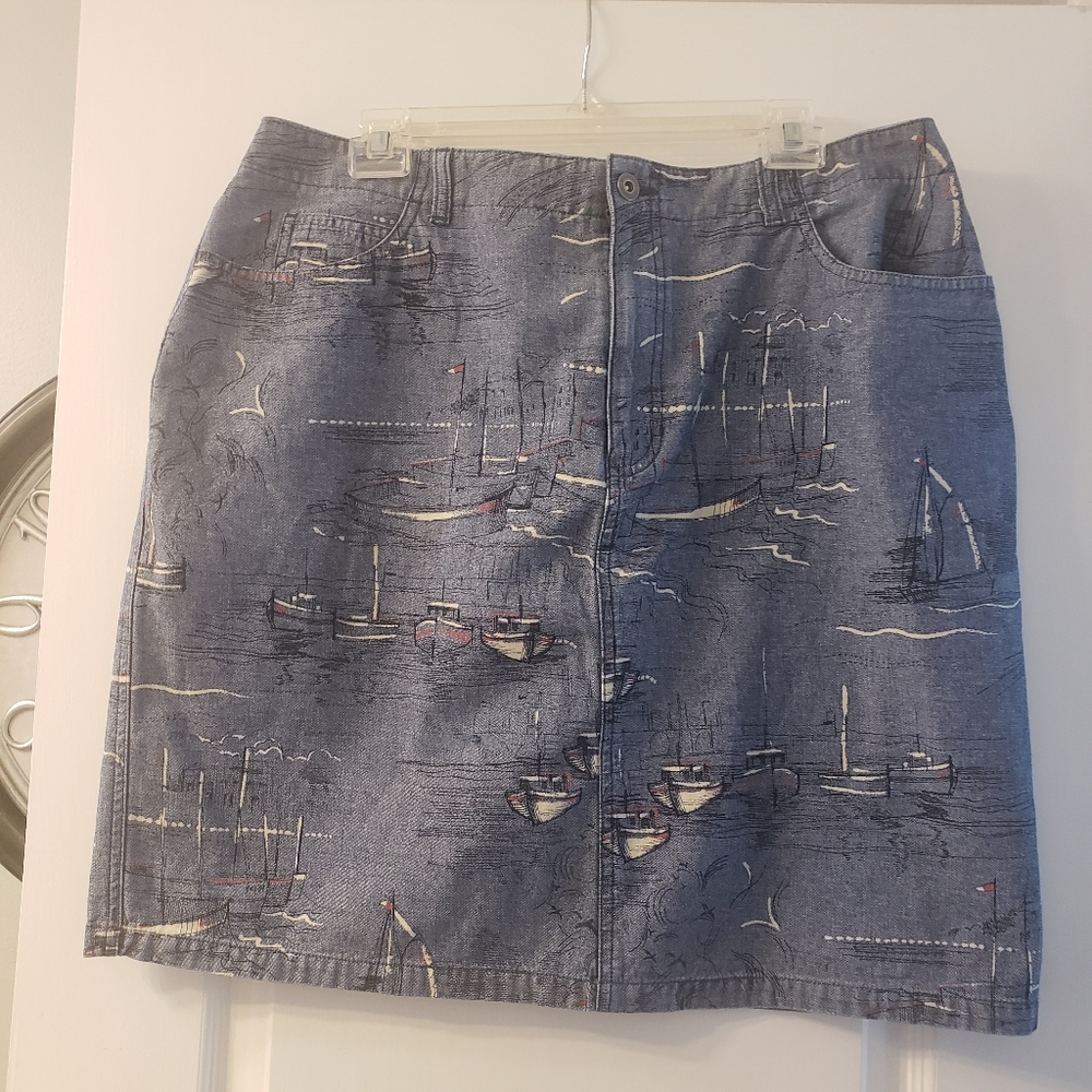 Liz Claiborne skirt with nautical theme size 16 - Picture 3 of 12